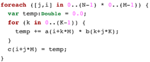 Parallel code for dense matrix multiplication using 'foreach'